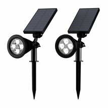 2 Pack Bright Solar Spot Light In Ground or Wall Mount High Low Outdoor - £43.17 GBP