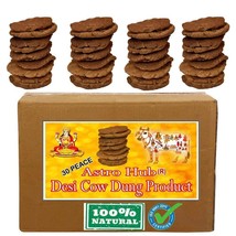 100% pure indian cow dung Cakes ( Brown ) Pack of 30 FREE SHIP US   - $25.73