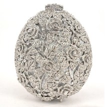 Sparkly  AB silver Crystal bag Egg shape Flower   Evening Bag Women Wedding Part - £131.99 GBP