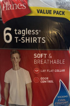 Hanes NWT 6pack White Crew Neck Tagless Men’s M T-shirt Sf7 - £15.51 GBP