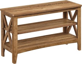 The Honey Brown Ulsb053K41 Entryway Storage Bench With 2-Tier Shoe Rack Is - £83.14 GBP