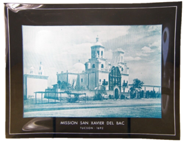 San Xavier Del Bac Mission Vintage Smoked Glass Decorative Dish Photo Tu... - £13.75 GBP