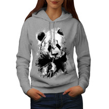 Wellcoda Eating Panda Face Womens Hoodie, Cute Casual Hooded Sweatshirt - £29.19 GBP