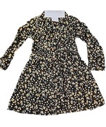Tahari Girl™ ~ Size 4 ~ Long Sleeve ~ Rayon ~ Black Floral Dress w/Hair Tie - $42.10 CAD