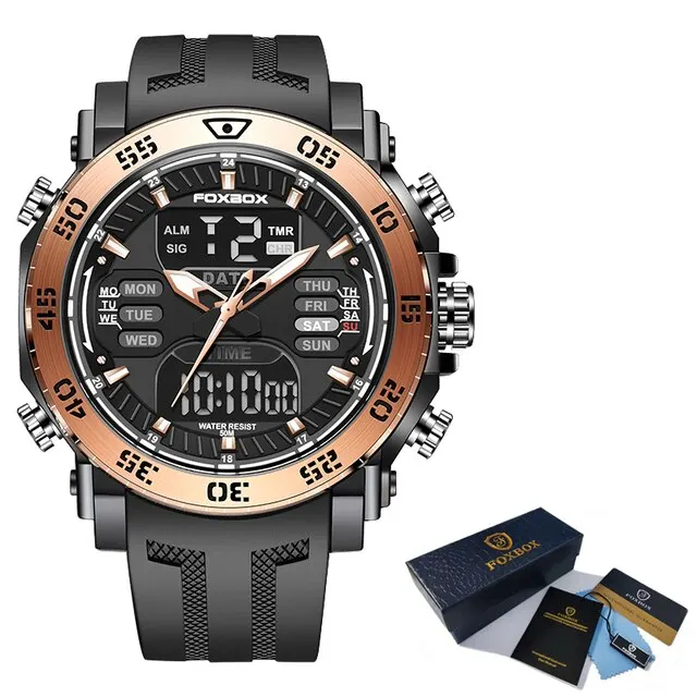 Digital Men  Watch 50m Waterproof Wristwatch LED Clock  Watch Male Big Watch Men - $55.75