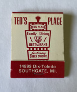 Matchbook Ted&#39;s Place Family Dining Restaurant Greek Cuisine Southgate MI - €3,76 EUR