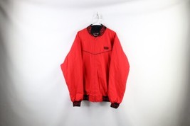 Vtg 90s Mens XL Spell Out Ford Motor Co Santa Fe Lined Bomber Jacket Red USA - £54.23 GBP