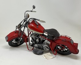 Red Metal Motorbike Decoration Tabletop Shelf Ornament Handmade Motorcycle Decor - £59.56 GBP