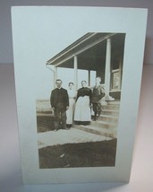 1914 Real Photo Postcard AZO Vintage RPPC Countryside Home And Family Of Four - £11.07 GBP