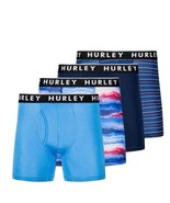 Hurley Boxer Brief Performance Underwear 4Pk Tag Free Large 36-38 Blue C... - £18.68 GBP