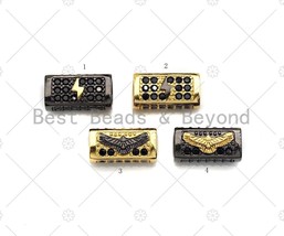 Lighnting/Eagle Bead,Tube Spacer Bead, Black CZ Pave Tube Spacer Beads for - $3.90