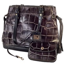 Dooney And Bourke Purse Shoulder Bag Handbag Change Alligator Eggplant Purple - £135.85 GBP