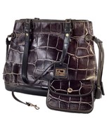 Dooney And Bourke Purse Shoulder Bag Handbag Change Alligator Eggplant P... - £135.62 GBP