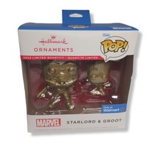 GOLD Funko Pop Hallmark Ornaments 2022 Marvel Starlord &amp; Groot Walmart Chase NIB - £10.08 GBP