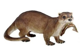 River Otter Figure With Fish in Mouth 23&quot;Wx10½&quot;Dx9½&quot;H (dt) m12 - $395.99