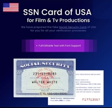 USA Social Security Card Template  - £55.13 GBP