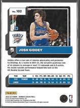 2022 Donruss Josh Giddey #102 Oklahoma City Thunder  Basketball - £2.99 GBP