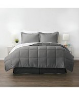 King Size 8-Piece Microfiber Reversible Bed-in-a-Bag Comforter Set in Grey - $252.47 CAD