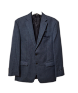 Chaps 40R Navy Sport Coat Blazer Jacket Check 2B Polyester - $68.36 CAD