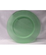 Vintage Mosser Pastel Green Frosted 13&quot; Platter Glass Serving Tray Chop ... - $24.72