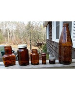 ~~ LOT OF 6 OLD BROWN BOTTLES &amp; JARS ~~ CHECK IT OUT &gt;&gt;&gt;&gt;&gt;&gt;&gt;&gt;&gt;&gt;&gt;&gt;&gt;&gt;&gt;&gt;&gt;&gt;&gt;... - £11.79 GBP