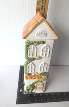 House Shaped Spaghetti Pasta Canister &amp; Lid Decorative Ceramic Building VTG Gift - £22.01 GBP