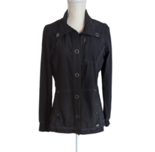 DICKIES Advance Solid Tonal Twist Snap Front Work Uniform Black Jacket S... - $14.84