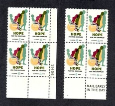 *US Scott #1385 Hope for the Crippled 1969 - 6c MNH 2 Blocks of 4 - $92.15 MXN