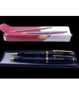 New Vintage Ball Point Pen &amp; Mechanical Pencil Set Koyal Doban Black Gol... - £21.48 GBP