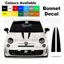 Compatible For Abarth Fiat 500 Punto 595 Bonnet Stripe Decal Graphic Sti... - $27.99