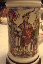 Vintage BMF BIERSEIDEL Ceramic transferware stein/mug, 7 1/2&quot; tall - £23.30 GBP