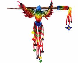 Rainbow Czech Glass Seed Bead Hummingbird Fringe Dangle Wooden Hair Stic... - £14.87 GBP