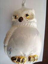 German hand blown glass  ornament Snowy Owl, 6&quot; ORIGINAL GLASS - £27.83 GBP