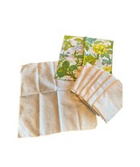 Lot of 8 Cloth Napkins 7 Ivory Damask 17x18 1 Floral 15x15 - $19.73