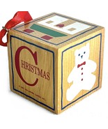 Vintage Alphabet Block Wooden Ornament C for Christmas M for Merry Hallm... - $7.35 CAD