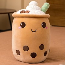 Cute Boba Milk Tea Plushie Toy Soft Stuffed Apple Pink Tea Cup Cushion -... - £47.23 GBP