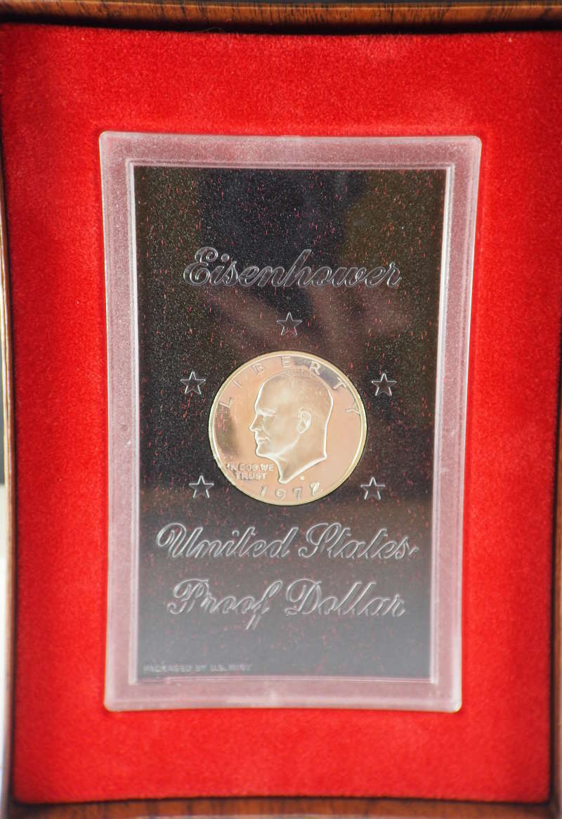 1972 S Eisenhower Dollar Ike 40% Silver Proof in Original Brown Box SKU ... - $19.95