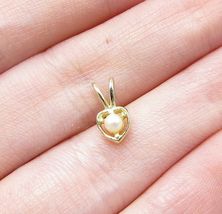 Gold Over 925 Sterling Silver Faux Pearl Love Heart Slider Pendant PT1190 - $21.49