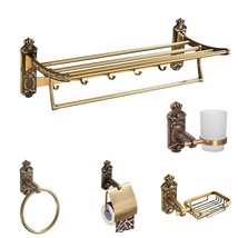 Bathroom Accessories Set of 5-pcs Towel Rack,Napkin Ring,Paper Holder,Soap Dish - £157.80 GBP