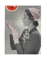 1950s Cotton Cap and Gloves - 2 Knit patterns (PDF 8981) - $3.75