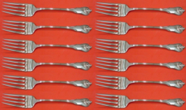 Grand Colonial by Wallace Sterling Silver Salad Fork Set 12 pieces 6 1/4&quot; - £560.90 GBP