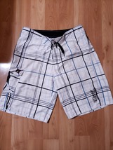 O&#39;Neil Men’s White and Blue Striped Swim Shorts Size 32   - $30.00