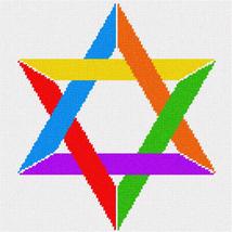 Pepita Needlepoint Canvas: Jewish Star Color Strokes, 10&quot; x 10&quot; - £37.52 GBP+