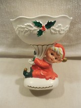 Vintage Napco Japan Ceramic Christmas Pixie Elf Planter X-7288 - Hairline - £14.42 GBP