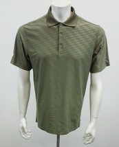 Nike Golf Men&#39;s Green Diamond Pattern Dri Fit Polo Shirt Size Small Shor... - $10.88