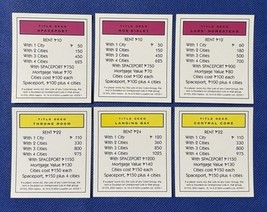Monopoly Star Wars Trilogy Edition 1997 Replacement Parts: 6 Property Cards - $3.33