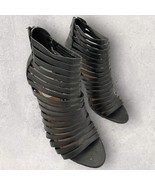 nine west women&#39;s gladiator strappy pump back zip open toe size 5.5 - $25.65