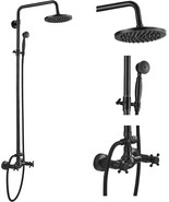 8-Inch Rainfall Showerhead With Handheld Spray And Two Knobs In Oil Rubbed - £145.03 GBP