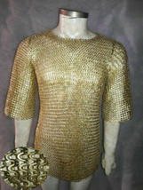9mm Brass Chainmail Shirt Flat riveted With washer Large Size| armor HALLOWEEN - £412.55 GBP