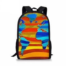 Fashion Travel Students School Bags Vintage World Map Backpa for Teenager Girls  - £152.55 GBP